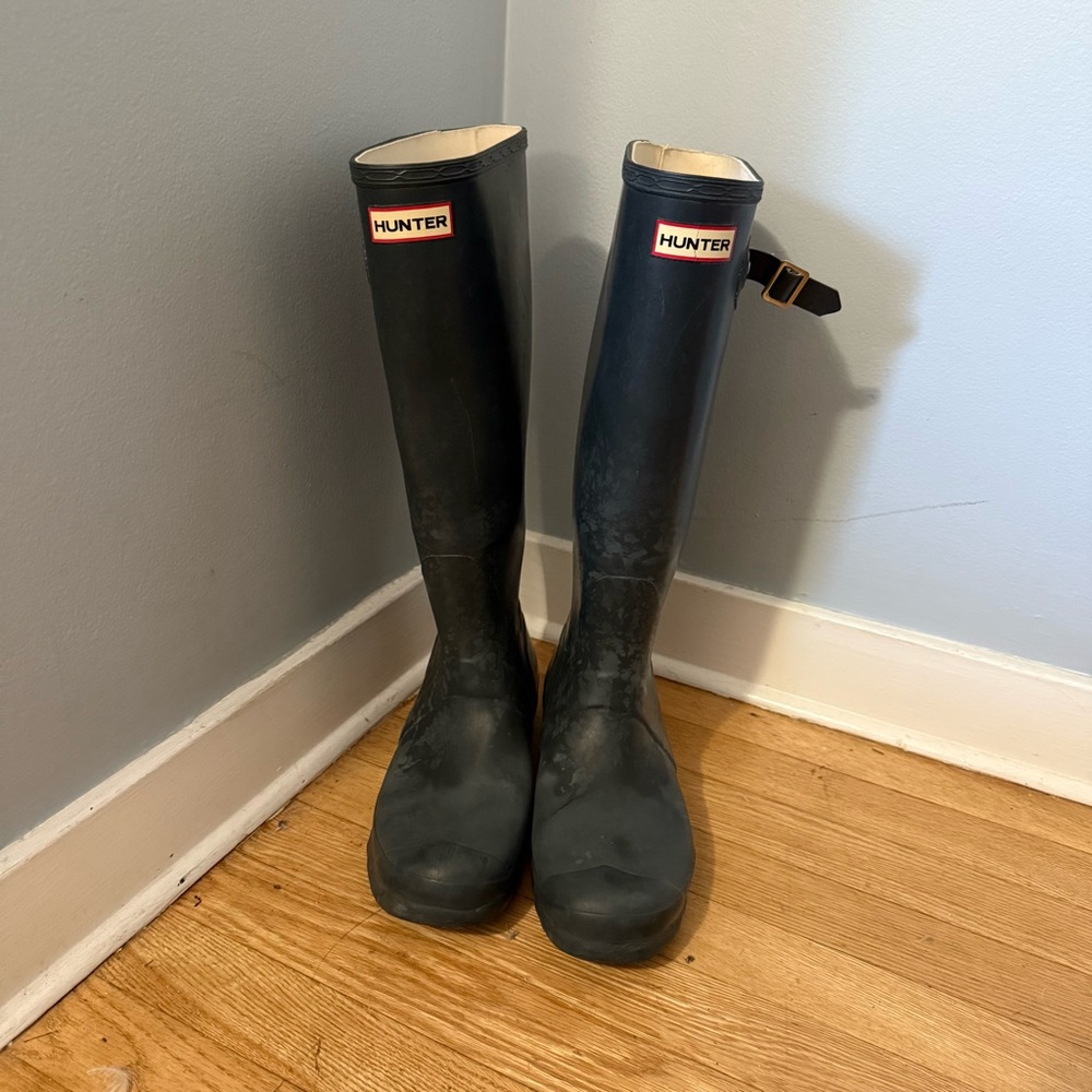 Hunter Size 10 Classic Navy Lue Waterproof Rain Boots Wellies